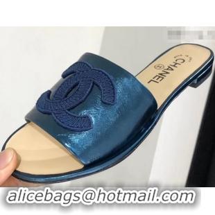 Specials Chanel Stitching CC Logo Mules G41801 Blue ​2019