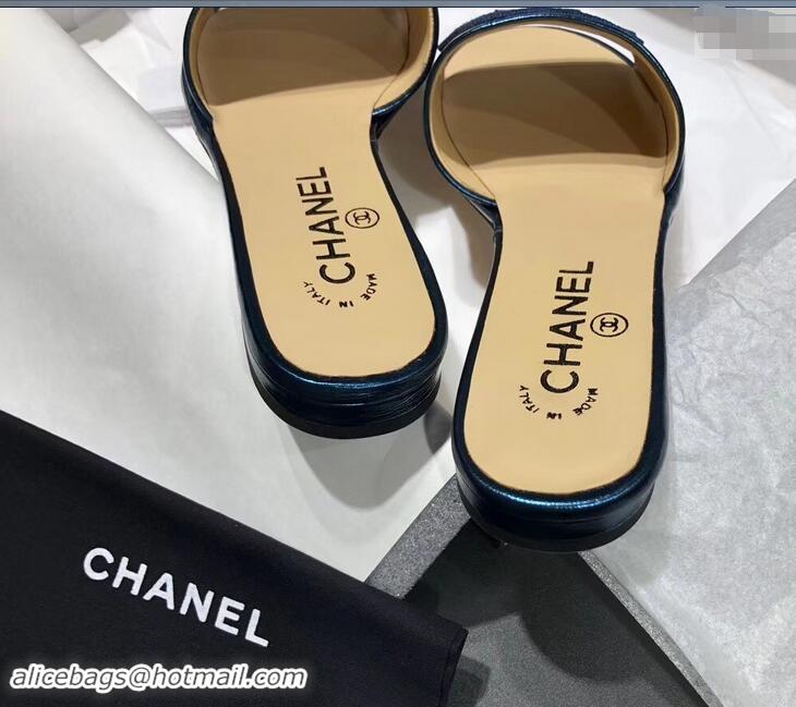 Specials Chanel Stitching CC Logo Mules G41801 Blue ​2019