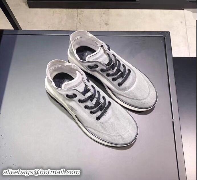 Classic Hot Chanel Mesh and Fabric Sneakers G34763 Gray 2019