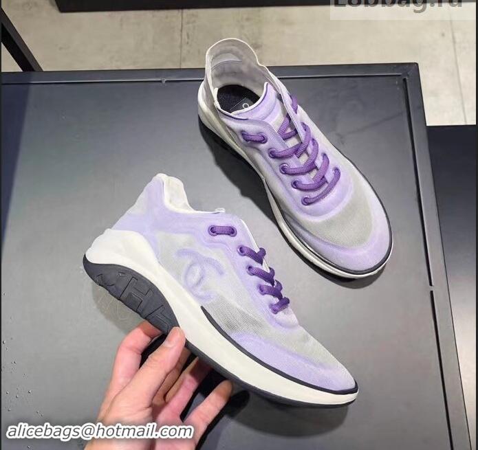 Specials Chanel Mesh and Fabric Sneakers G34763 Lilac 2019