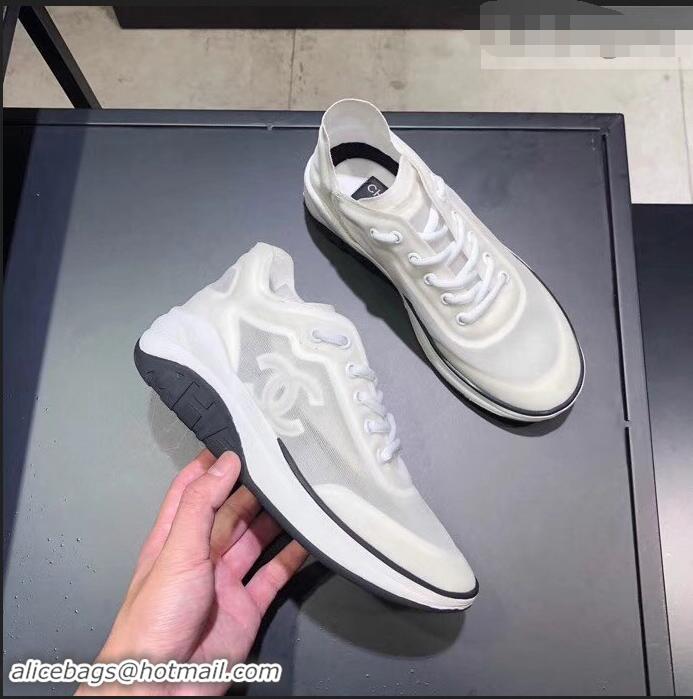 Buy Cheap Chanel Mesh and Fabric Sneakers G34763 White 2019