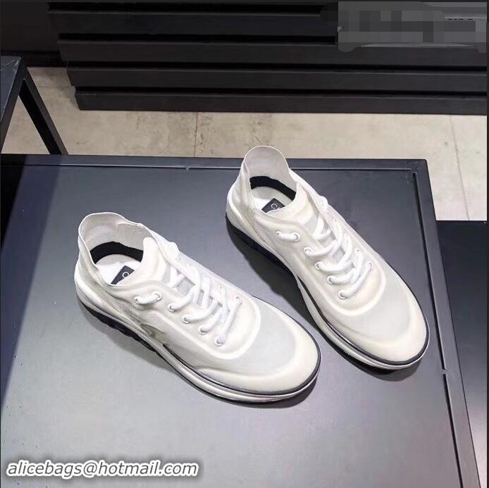 Buy Cheap Chanel Mesh and Fabric Sneakers G34763 White 2019