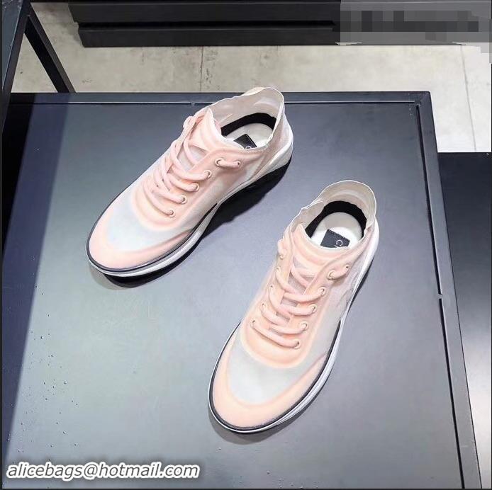 Feminine Chanel Mesh and Fabric Sneakers G34763 Nude Pink 2019