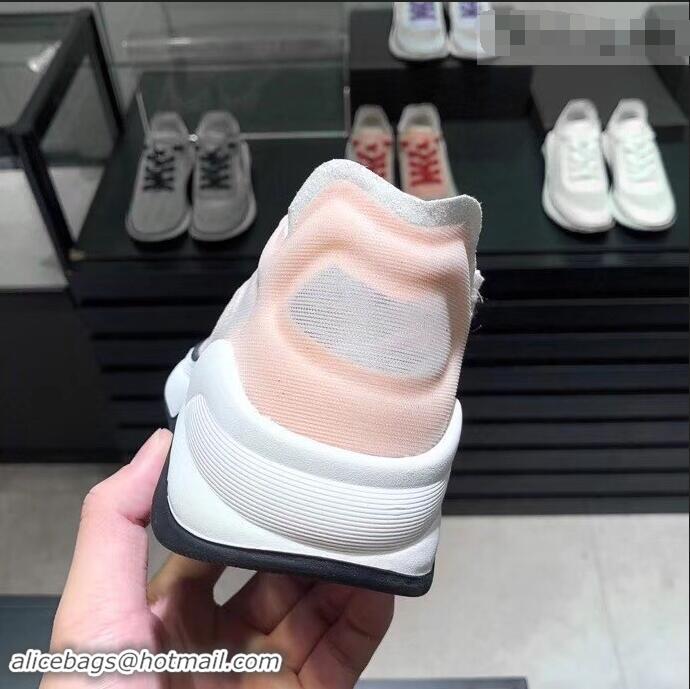 Feminine Chanel Mesh and Fabric Sneakers G34763 Nude Pink 2019