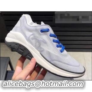 Discount Chanel Mesh and Fabric Sneakers G34763 Blue 2019