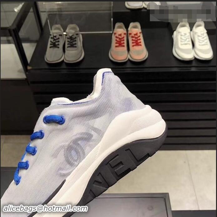 Discount Chanel Mesh and Fabric Sneakers G34763 Blue 2019