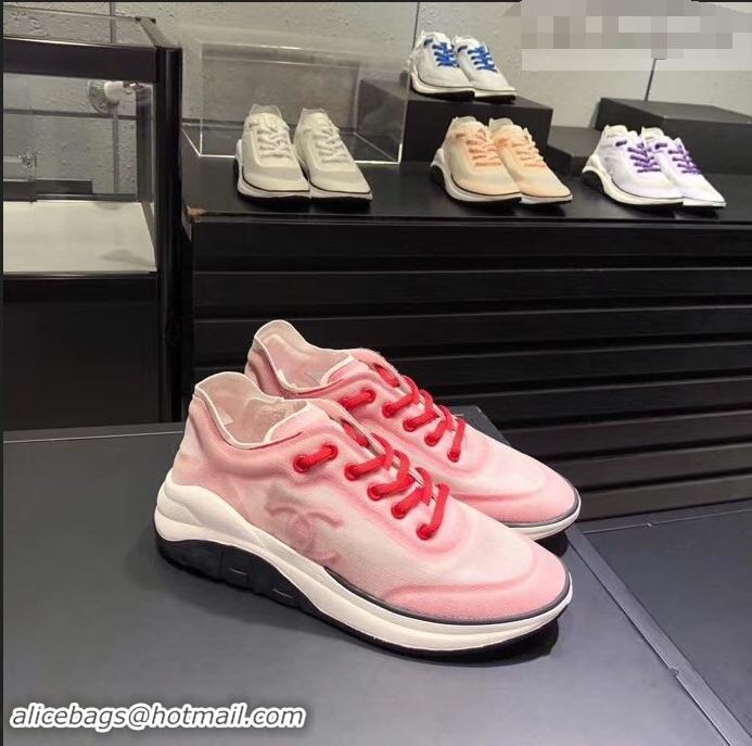 Popular Style Chanel Mesh and Fabric Sneakers G34763 Pink 2019