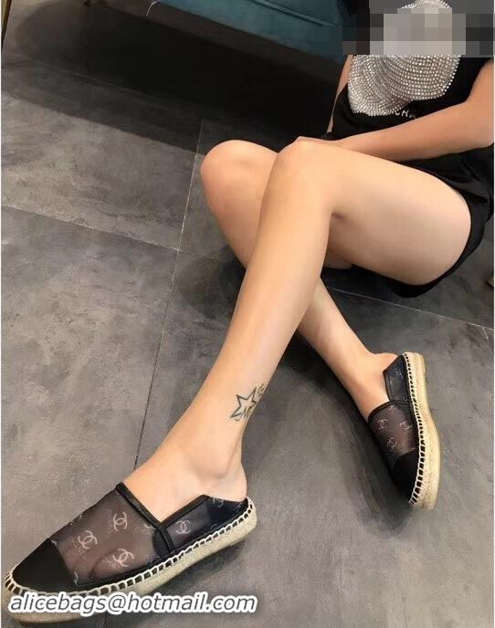 Trendy Design Chanel All Over Logo Espadrilles G42334 Black 2019