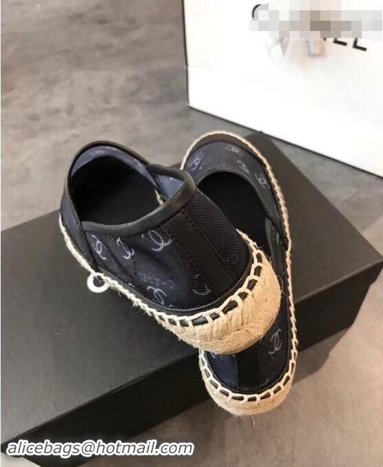 Trendy Design Chanel All Over Logo Espadrilles G42334 Black 2019