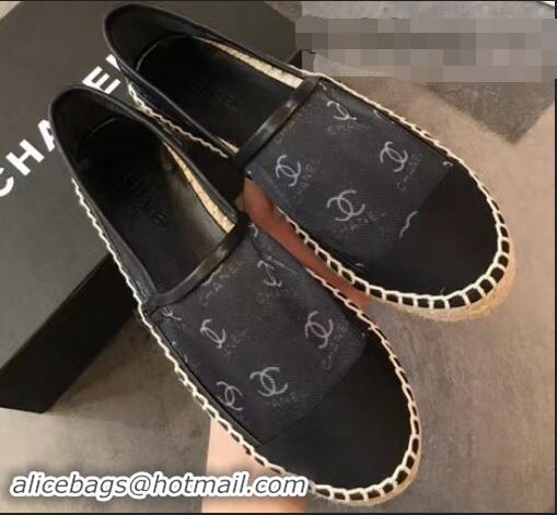 Trendy Design Chanel All Over Logo Espadrilles G42334 Black 2019