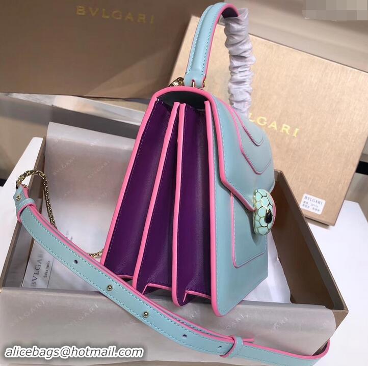 Best Price Bvlgari Serpenti Forever 18cm Crossbody Bag B42631 Sky Blue/Purple 2019 