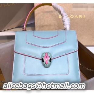 Purchase Bvlgari Serpenti Forever 18cm Crossbody Bag B42631 Sky Blue/Yellow 2019