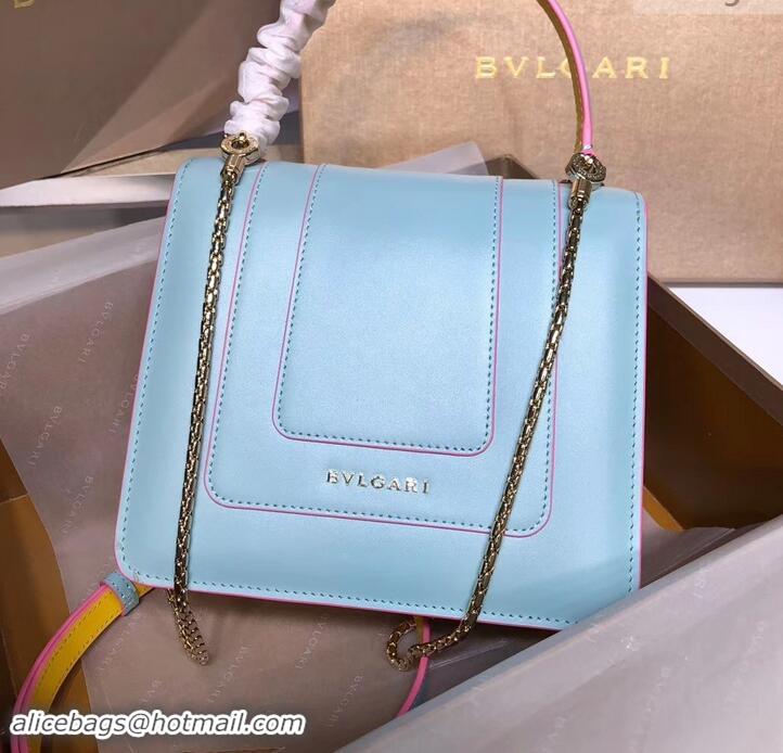 Purchase Bvlgari Serpenti Forever 18cm Crossbody Bag B42631 Sky Blue/Yellow 2019