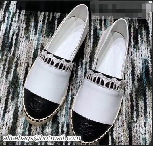 Traditional Design Chanel Lambskin Espadrilles G34431 White 2019