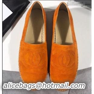 Well Crafted Chanel Suede CC Logo Espadrilles G42602 Orange