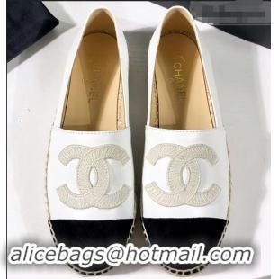 Popular Style Chanel Stitching CC Logo Espadrilles GG42609 White