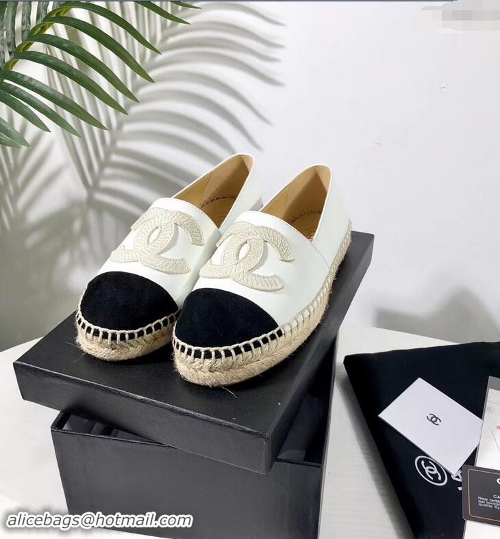 Popular Style Chanel Stitching CC Logo Espadrilles GG42609 White