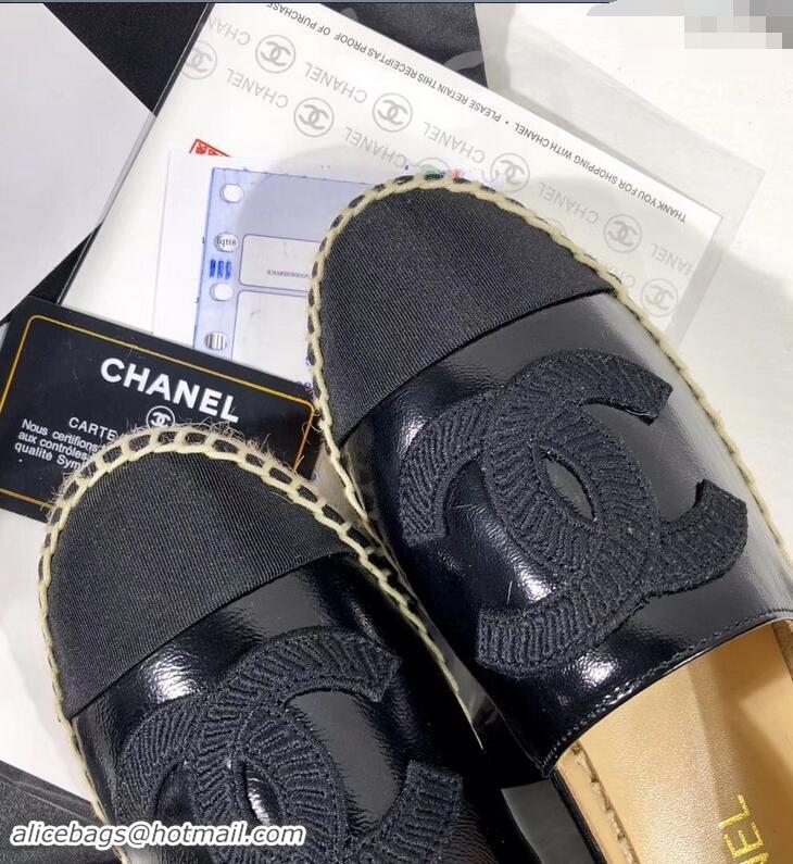 Shop Duplicate Chanel Stitching CC Logo Espadrilles GG42609 Black