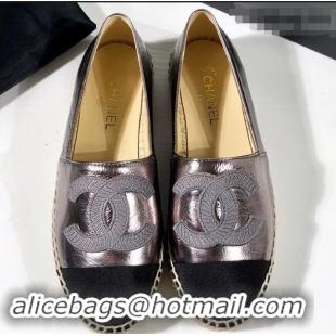 Chic Reproduction Chanel Stitching CC Logo Espadrilles GG42613 Gun Color