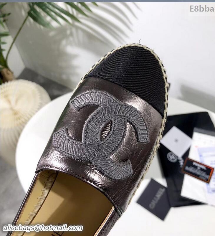 Chic Reproduction Chanel Stitching CC Logo Espadrilles GG42613 Gun Color