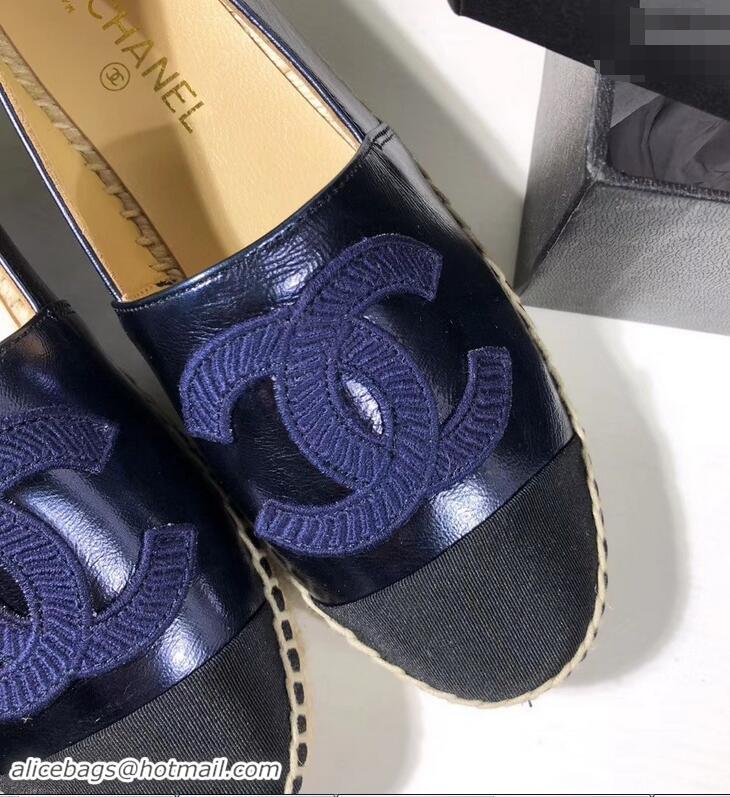 Faux Cheap Chanel Stitching CC Logo Espadrilles GG42613 Blue