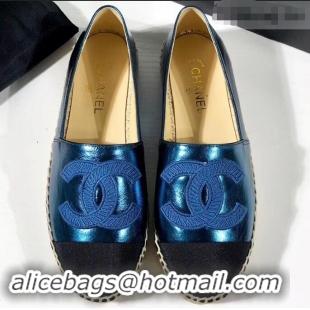 Imitation Chanel Stitching CC Logo Espadrilles GG42613 Cyan