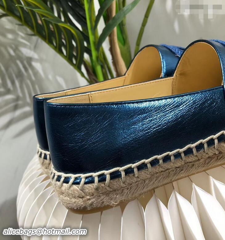 Imitation Chanel Stitching CC Logo Espadrilles GG42613 Cyan