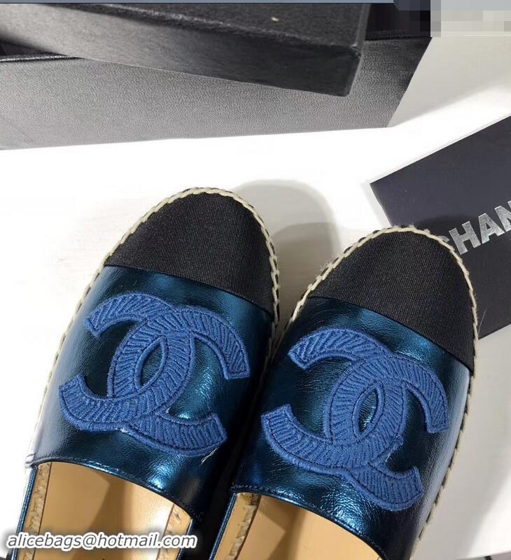 Imitation Chanel Stitching CC Logo Espadrilles GG42613 Cyan