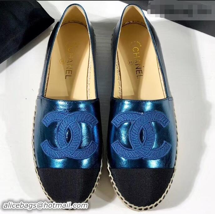 Imitation Chanel Stitching CC Logo Espadrilles GG42613 Cyan