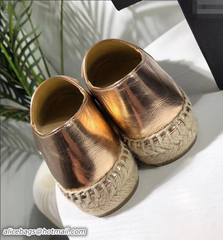 Luxury Cheap Chanel Stitching CC Logo Espadrilles GG42613 Gold