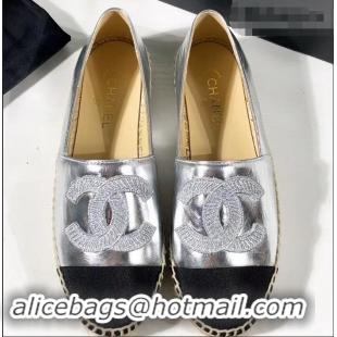 Good Taste Chanel Stitching CC Logo Espadrilles GG42613 Silver