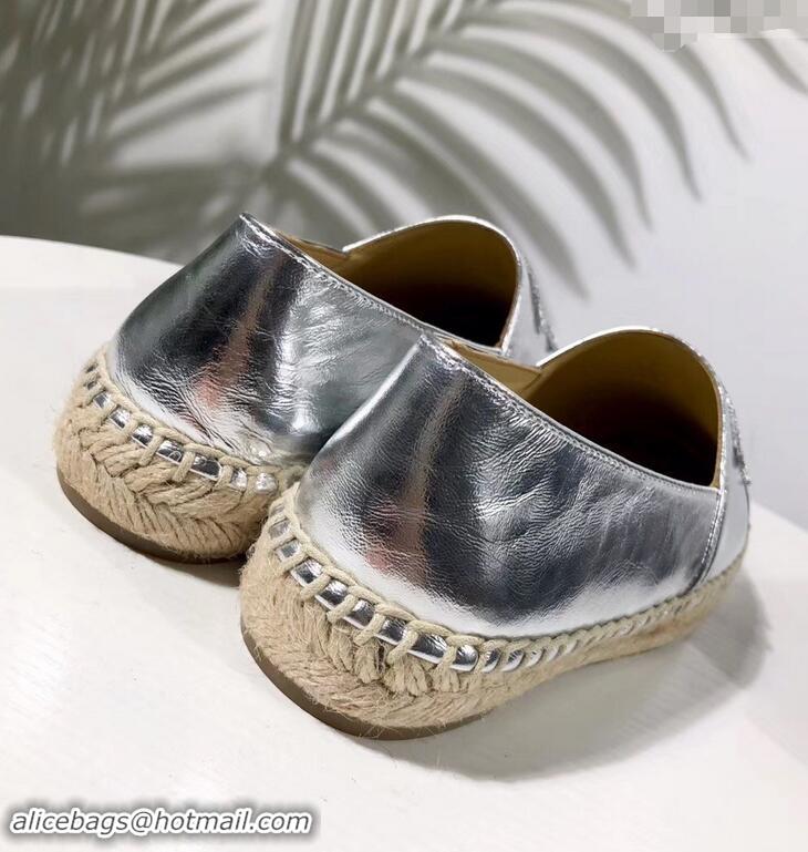 Good Taste Chanel Stitching CC Logo Espadrilles GG42613 Silver