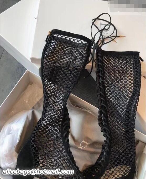 Low Price Dior Naughtily-D Laces Mesh Full Length Boots CD2309 Black 2019