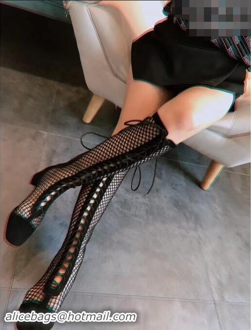 Low Price Dior Naughtily-D Laces Mesh Full Length Boots CD2309 Black 2019