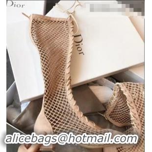 Super Dior Naughtily-D Laces Mesh Full Length Boots CD2309 Nude 2019