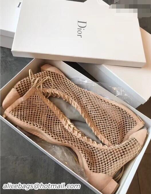 Super Dior Naughtily-D Laces Mesh Full Length Boots CD2309 Nude 2019