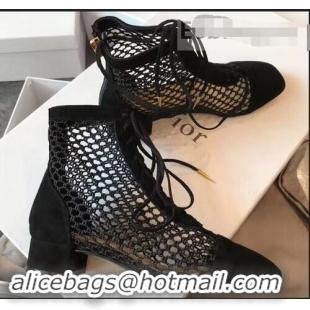 Youthful Dior Naughtily-D Laces Mesh Ankle Boots CD2311 Black 2019