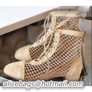 Low Cost Dior Naughtily-D Laces Mesh Ankle Boots CD2311 Nude 2019