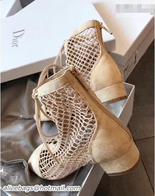 Low Cost Dior Naughtily-D Laces Mesh Ankle Boots CD2311 Nude 2019