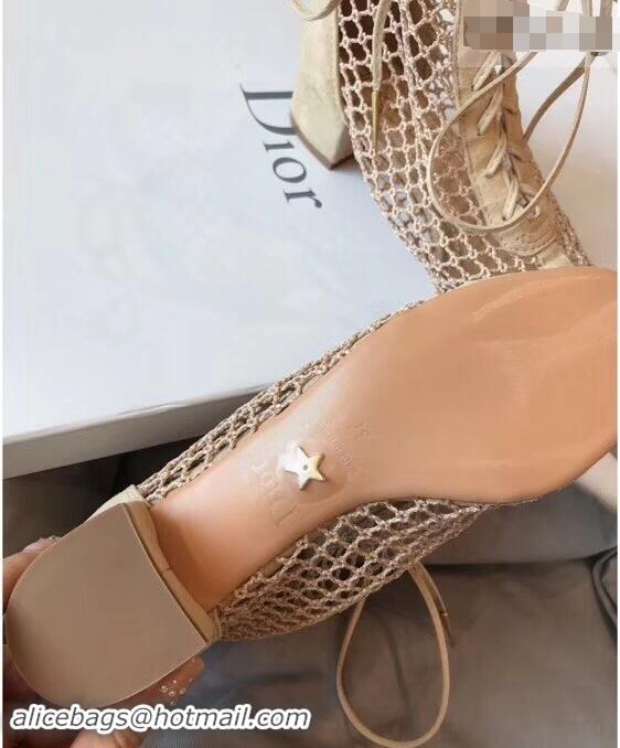 Low Cost Dior Naughtily-D Laces Mesh Ankle Boots CD2311 Nude 2019