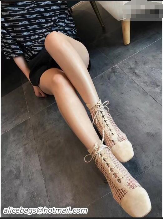 Low Cost Dior Naughtily-D Laces Mesh Ankle Boots CD2311 Nude 2019