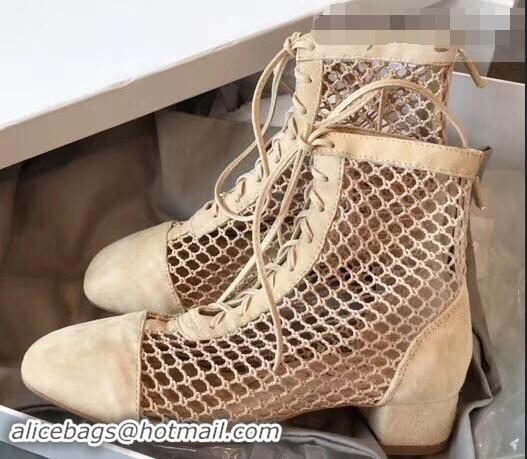 Low Cost Dior Naughtily-D Laces Mesh Ankle Boots CD2311 Nude 2019