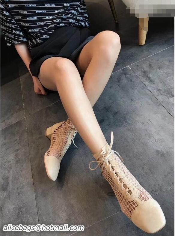 Low Cost Dior Naughtily-D Laces Mesh Ankle Boots CD2311 Nude 2019