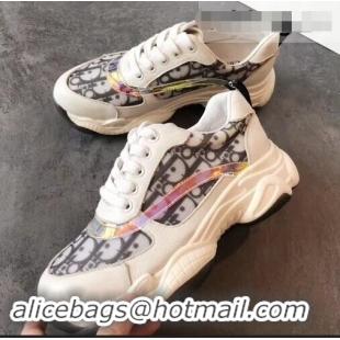 Luxurious Dior Oblique Technical Canvas and PVC Sneakers CD2313 White 2019