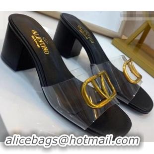 Good Looking Valentino Heel Slip-On Slide Sandals Clear PVC With Go Logo Detail VS2304 2019