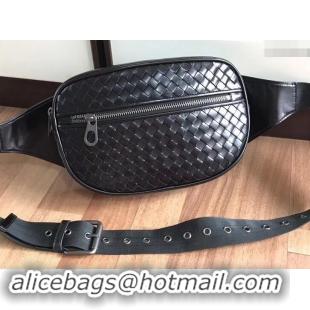 Imitation Bottega Veneta Intrecciato VN Belt Bag B402920 Black 2019