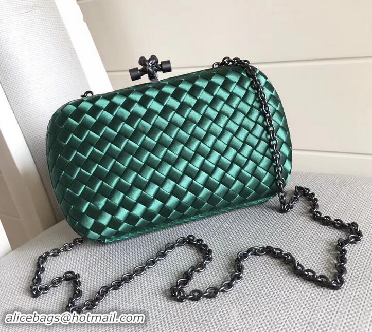 Crafted Bottega Veneta Intrecciato Chain Knot Clutch Bag B402922 Green 2019