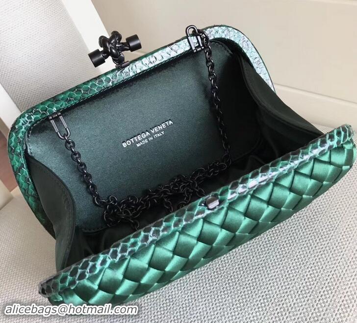 Crafted Bottega Veneta Intrecciato Chain Knot Clutch Bag B402922 Green 2019