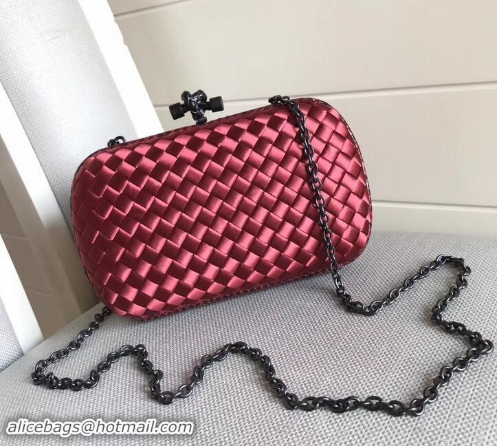 Grade Quality Bottega Veneta Intrecciato Chain Knot Clutch Bag B402922 Red 2019