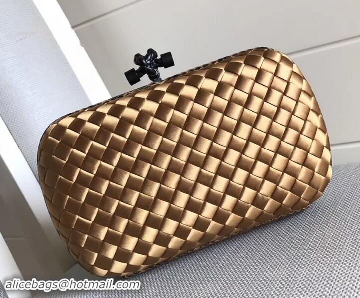 Fashion Bottega Veneta Intrecciato Chain Knot Clutch Bag B402922 Gold 2019